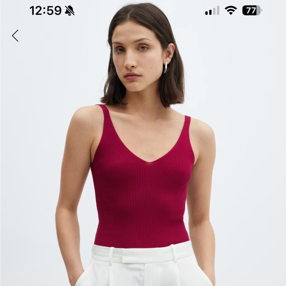 Mango v-neck fitted top